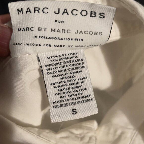 MARC by MARC JACOBS Casual Button Down Long Sleeves Collared White Shirt Sz S - Picture 9 of 10